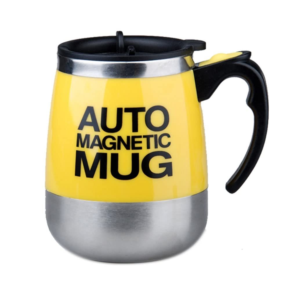 Electric Protein Shaker Shaker Protein Shake Stainless Steel Self Stirring Mug Battery Powered for Coffee, Juices, Cocktails, Tea, Protein and Diet Powder (Color : Yellow, Size : USB Magnetic)