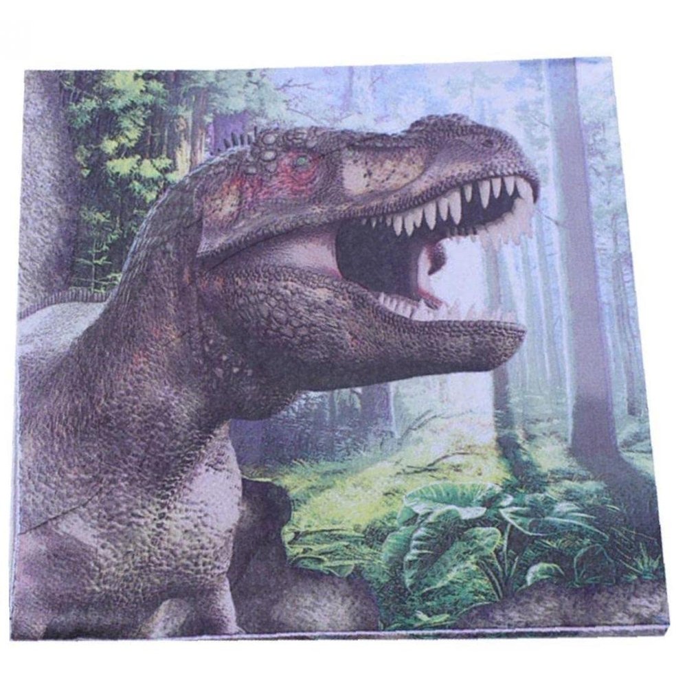 Stakee Dinosaur Party Supplies 20pcs Dinosaur Paper Napkins Dinner Paper Napkin Set for Birthday Dinosaur Party Supplies