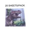 Stakee Dinosaur Party Supplies 20pcs Dinosaur Paper Napkins Dinner Paper Napkin Set for Birthday Dinosaur Party Supplies view 3