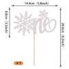 Rsstarxi 1 Pack Snowflake 1st Birthday Cake Toppe Glitter First Birthday Snowflake One Cake Pick for Winter Onederland Snowflake Theme Baby Shower 1st Birthday Chistmas Party Cake Decorations Silver view 3