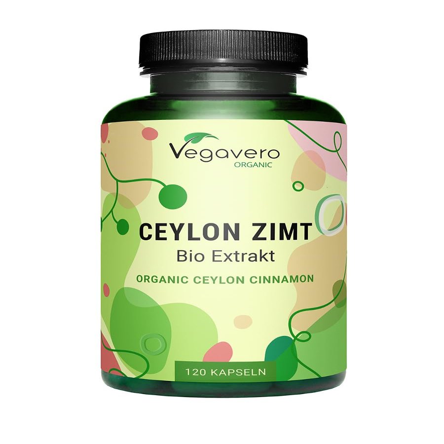 Vegavero Organic Ceylon Cinnamon | High Strength 2500 mg Per Serving | NO Additives | Extract (5:1) from Madagascar | Lab-Tested, Non-GMO | 120 Capsules | Vegan