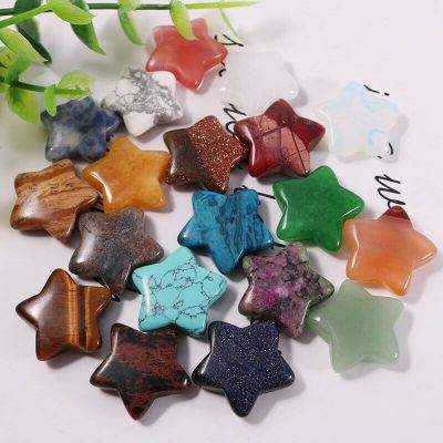 10pcs Natural Quartz Pentagram Stone Five-Pointed Star Shape Crystal Gemstones Home Decor Mixed Color
