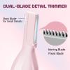Dapsang Eyebrow Trimmer Electric Eyebrow Razor for Women, Rechargeable Facial Hair Shaver Painless Detail Trimmer with Rinseable Blade for Face Neck Lips (Pink) view 2