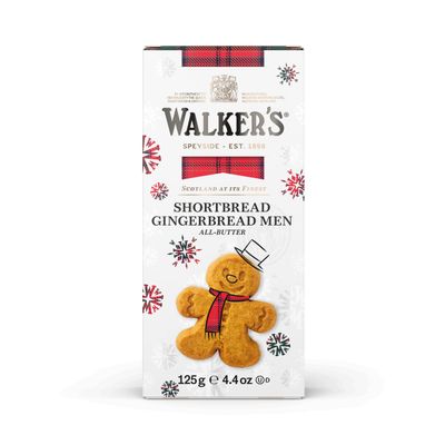 Walker's WALKERS SHORTBREAD Festive Gingerbread Men, 125g (Pack Of 12)