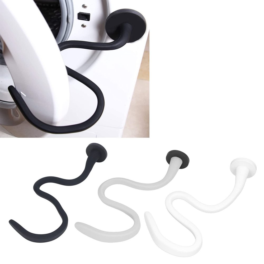 Flexible Washer Door Prop Adjustable Aluminum Alloy Magnetic Washing Machine Door Stopper Holder Universal for Front Load Washer(White)