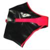 100% Latex Rubber Handsome Pink and Black Pants Shorts,Black and Red,S view 2