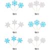 24 Pack Snowflake Cupcake Toppers Glitter Winter Snowflake Cupcake Picks Winter Frozen Cake Decorations Snowflake Christmas Baby Shower Kids Birthday Party Supplies Light Blue/Silver view 3
