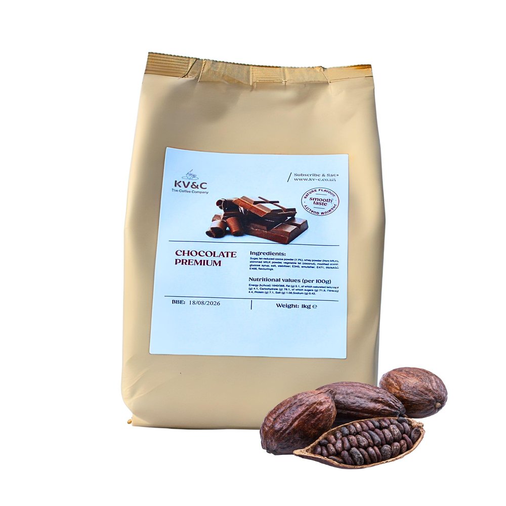 KV&C - Premium Granulated Instant Hot Chocolate | Creamy Frothy Rich Flavour | Home | Office | Vending | 1kg (10 x 1kg Bag (Full Box))