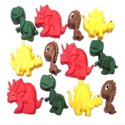 12 Novelty Edible Dinosaurs Birthday Cupcake Cake Decorations