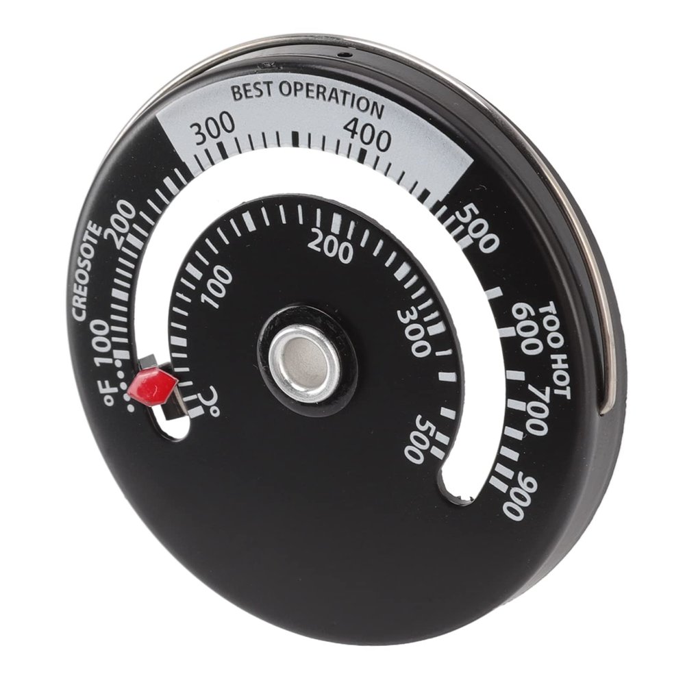 PENO Fireplace Thermometer, Strong Magnetic Aluminum Alloy Dial Stove Thermometer for Home