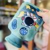 Uteruik Hot Water Bottle with Interstellar Spaceman Printed Short Plush Cover Hot Water Bag for Pain Relief, Back, Neck and Shoulders, 1000ml (#B) view 3