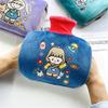 Uteruik Hot Water Bottle with Girl Printed Soft Fleece Cover - Hot Water Bag for Pain Relief Back Neck and Shoulders, 1000ML (#D) view 2