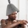 Bucket Hat Men Caps Sauna Headwrap 2pcs Sauna Hat Felt Sauna Cap Russian Banya Hat Breathable Spa Headwear Shower Bath Accessories Unisex for Women Men Grey Sauna Hat Women Sets Wool view 4