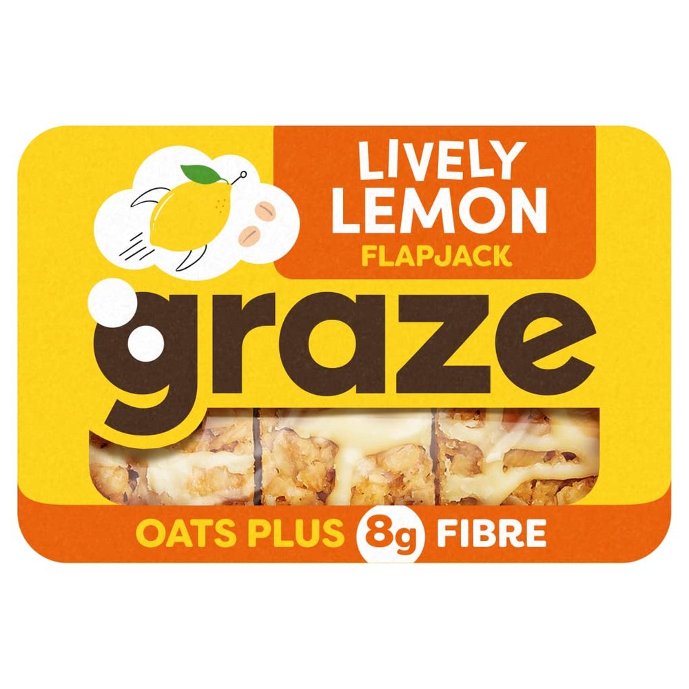 graze Lively Lemon Fibre Flapjack, 53 g (Pack of 1)