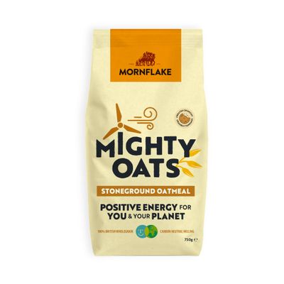 Mornflake - Mighty Oats Stoneground Medium Oatmeal 1x 750g. High In Fibre. Perfect For Breakfast Porridge Oats, Granola and Baking. Suitable For Vegan Diet
