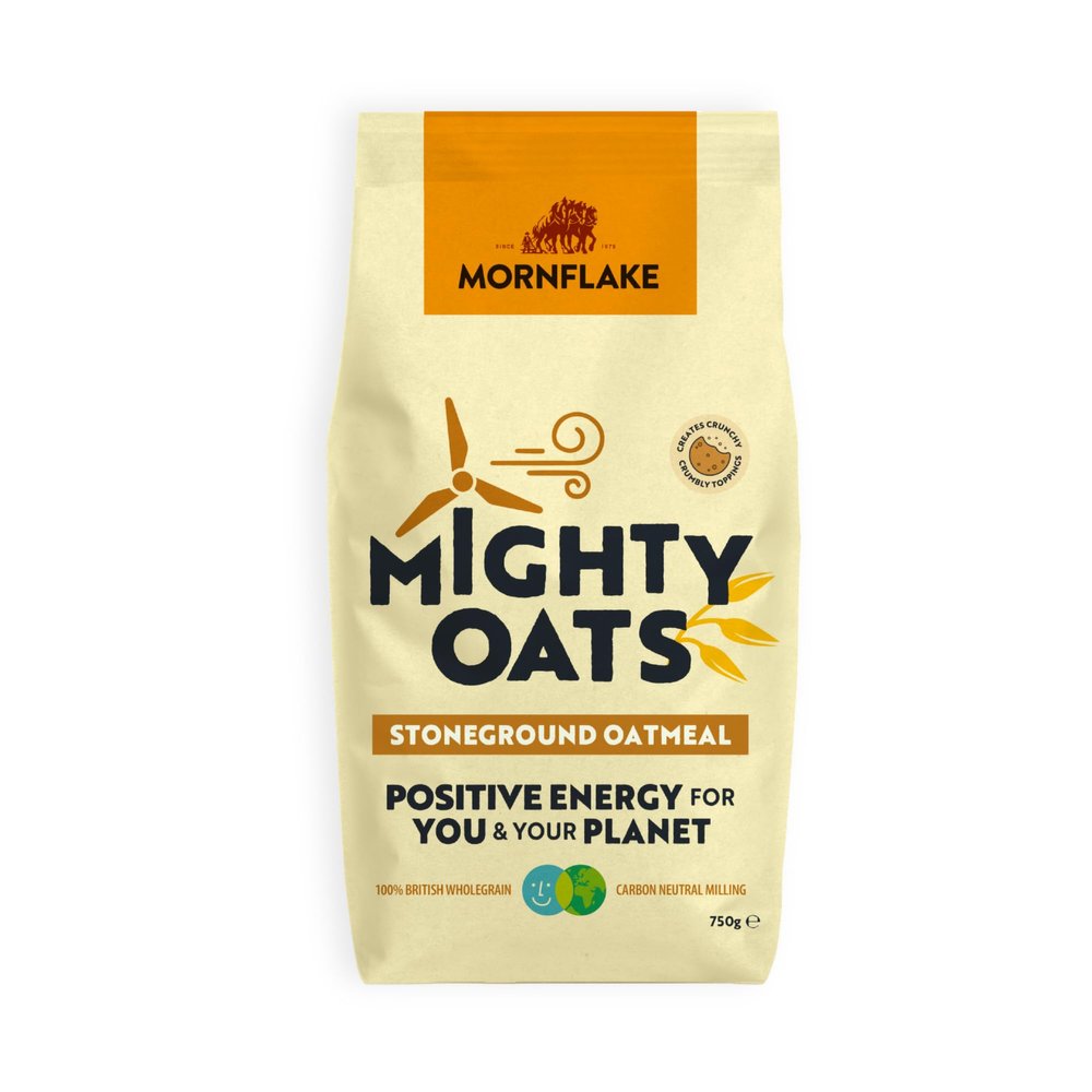 Mornflake - Mighty Oats Stoneground Medium Oatmeal 1x 750g. High In Fibre. Perfect For Breakfast Porridge Oats, Granola and Baking. Suitable For Vegan Diet