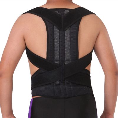 ADITAM Unisex Men Women Adjustable Posture Corrector Corset Back Brace Back Belt Lumbar Support Straight Corrector (Color : Blue, Size : Large) (Blue Large) Double the comfort