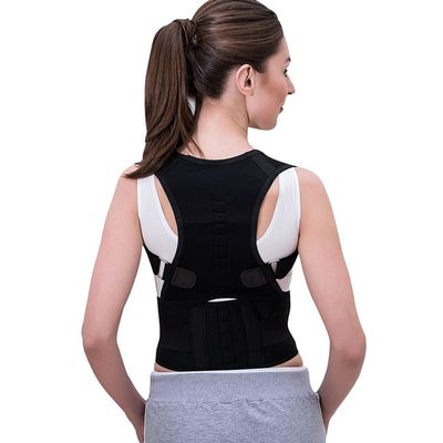 ADITAM Breathable Posture Corrector Adult Kyphosis Correction Belt Straight Back Male And Female Students Back Correction Posture Belt (Color : Black, Size : X-Large) (Blue Small) Double the comfort