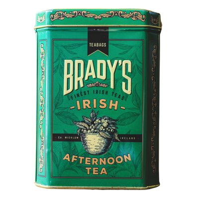 Bradys Irish Afternoon Tea - 40 x Afternoon Tea Bags - Traditional Irish Blend of Black Teas in Beautifully Embossed Decorative Tin - Christmas, Birthday, Mothers & Fathers Day Gift