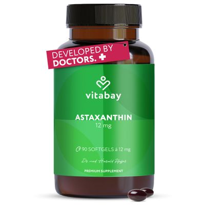Vitabay Astaxanthin 12 mg High Strength 90 Vegan Softgels No Additives