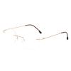 KoKoBin Round Rimless Reading Glasses Super Light Titanium Alloy Reading Aid for Men and Women, gold view 1
