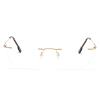 KoKoBin Round Rimless Reading Glasses Super Light Titanium Alloy Reading Aid for Men and Women, gold view 2