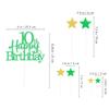 Glittery 10th Happy Birthday Cake Topper with Star,Personalised 10 Birthday Cake Toppers Party Decorations Party Supplies for Boys Girls Green Gold view 2