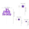 Glittery 18th Happy Birthday Cake Topper with Star,Personalised 18 Birthday Cake Toppers Party Decorations Party Supplies for Boys Girls Purple Silver view 2