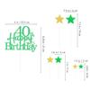 Glittery 40th Happy Birthday Cake Topper with Star,Personalised 40 Birthday Cake Toppers Party Decorations Party Supplies for Boys Girls Green Gold view 2