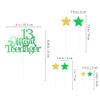 Glittery 13 Ofiicial Teenager Cake Topper with Star,13th Happy Birthday Cake Topper Party Decorations Party Supplies for Boys Girls Green Gold view 2