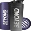 Beyond Shakers Insulated Metal Protein Shaker, Stainless Steel Supplement Bottle - BPA Free for Gym 735ml in Grey & Black view 1