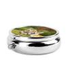 Dog On The Lawn Round Pill Box Decorative Box Pill Box, Two Compartment Pill Box view 3