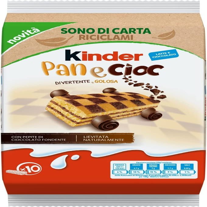 3 x Children's Ferrero Panecioc Cake with Chocolate Biscuit Bar Cookies 290 g