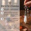 Nupuyai Healing Crystal Point Pendulum with Board, Reiki Dowsing Divination Meditation Chakra Balancing with Dream Catcher Merkaba Star Pendulum Set, Rose Quartz view 2
