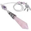 Nupuyai Healing Crystal Point Pendulum with Board, Reiki Dowsing Divination Meditation Chakra Balancing with Dream Catcher Merkaba Star Pendulum Set, Rose Quartz view 4