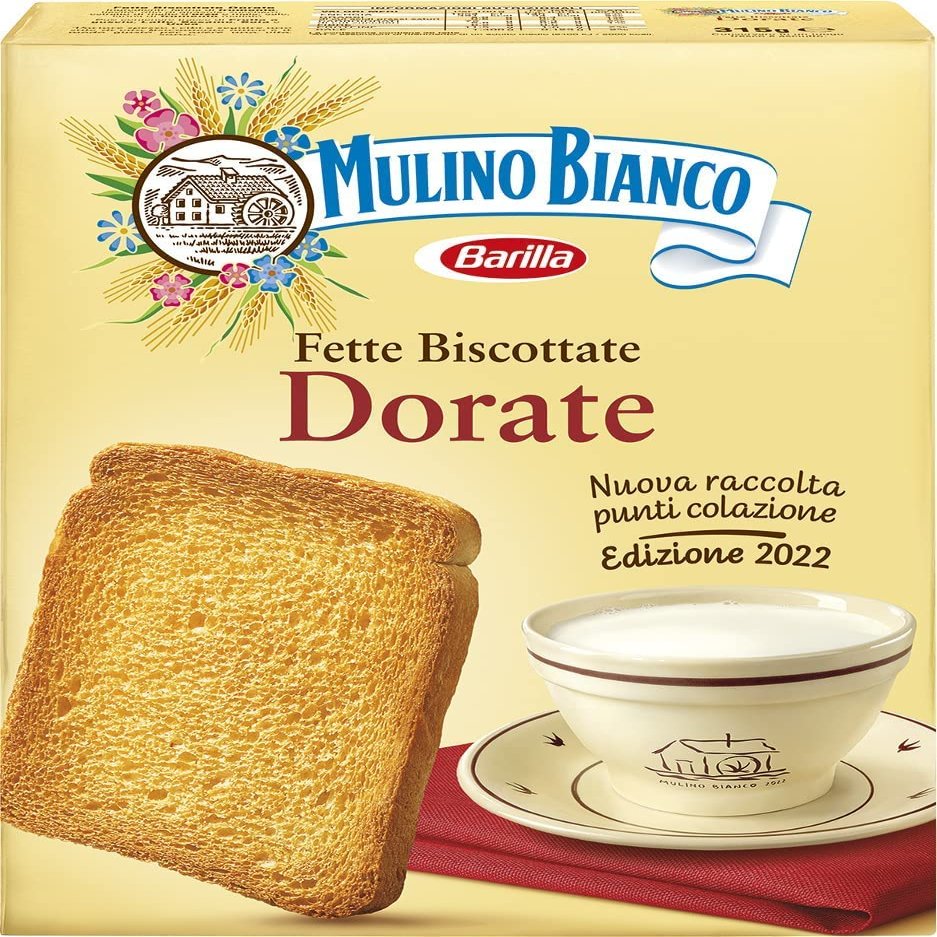 6 x Mulino Bianco Fat Biscottate Le Dorate Zwieback Biscuits Baked Bread 315 g