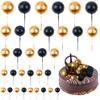 76 Pcs Gold&Black Balls Cake Topper Mini Balloons Cake Toppers Foam Ball Cake Picks Cupcake Topper DIY Cake Insert Topper Ball Cake Decorations for Anniversary Wedding Baby Shower Birthday Party view 1