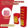 20 Pcs 1 Quart Flip Top Sharps Container Sharps Disposal Container Small Trash Bin Small Portable Container for Tattoo Parlors Use Office Barbershop Home Travel Use, 6" x 4" x 3", Red view 4
