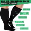 3 Pairs Plus Size Compression Socks for Women and Men Wide Calf 20-30mmhg Extra Large Knee High Support for Circulation, 02-3 Nude, XXXXL view 2