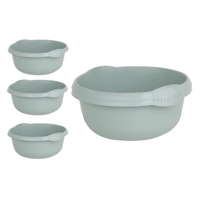 28 CM Silver Sage Washing Up Bowl High Grade Plastic Round Sink Tidy Organizer 5L Litre Basin Washbowl Mixing Bowl Dish Caddy for Home & Kitchen Garden Camping (8)