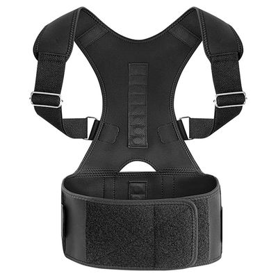 Samnuerly Full Back Support Brace Hunched Corrector Belt with 12 Magnets Spine Support Belt Adult Posture Corrector Adjustable Straightening Bandage Waist Trainer (XL) ()