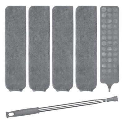 Vicloon Gap Dust Cleaner, Cleaning Duster, 1 Long Handle Microfiber and 4 Replacet cover Retractable Cleaner Appliances Tool for Home Bedroom Kitchen (V5-QXXFSTZ-FBA)