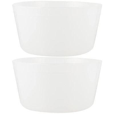 Cabilock 2pcs Plastic Sauna Barrel Liners for Foot Bath and Pool Use, Sturdy White Spa Accessory with Multi-functional Pedicure Insert for Home Sauna and Soaking Bucket