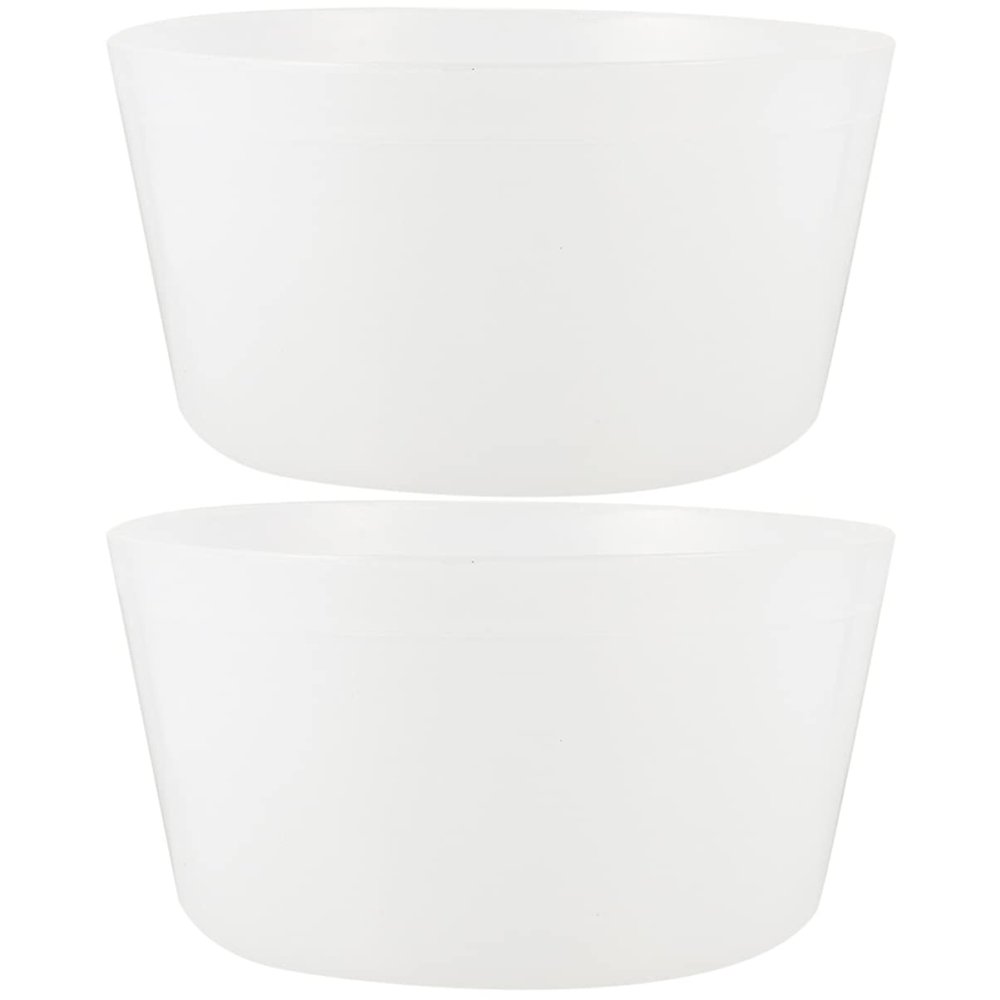 Cabilock 2pcs Plastic Sauna Barrel Liners for Foot Bath and Pool Use, Sturdy White Spa Accessory with Multi-functional Pedicure Insert for Home Sauna and Soaking Bucket