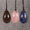3 Pieces Mixed Colour Drilled Yoni Eggs 30x20mm Natural Rose Quartz Massage Stones view 1
