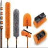 30 Foot High Reach Telescoping Duster Kit and Vinyl Siding Brushes with 7-24 ft Extension Pole // High Ceiling Cleaning and Window Washing kit // Exterior & Interior House and Gutter Cleaning Brush view 1