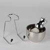Shaving Set Soap Bowl + Shaving Brush + Stand Holder, Stainless Steel + Nylon Brush Kit Pure Hair Shaving Brush Kit view 2