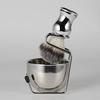 Shaving Set Soap Bowl + Shaving Brush + Stand Holder, Stainless Steel + Nylon Brush Kit Pure Hair Shaving Brush Kit view 3