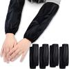 4 Pairs Waterproof Sleeves for Arms Reusable Oilproof Oversleeves PVC Farmers Arm Sleeve Cover for Cleaning Cooking Painting, Black, Large view 1