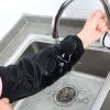4 Pairs Waterproof Sleeves for Arms Reusable Oilproof Oversleeves PVC Farmers Arm Sleeve Cover for Cleaning Cooking Painting, Black, Large view 4